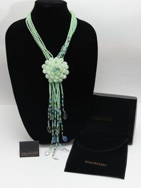 Joan Rivers Starlet  SEA FOAM color Flower Necklace Classic Collection New w Box